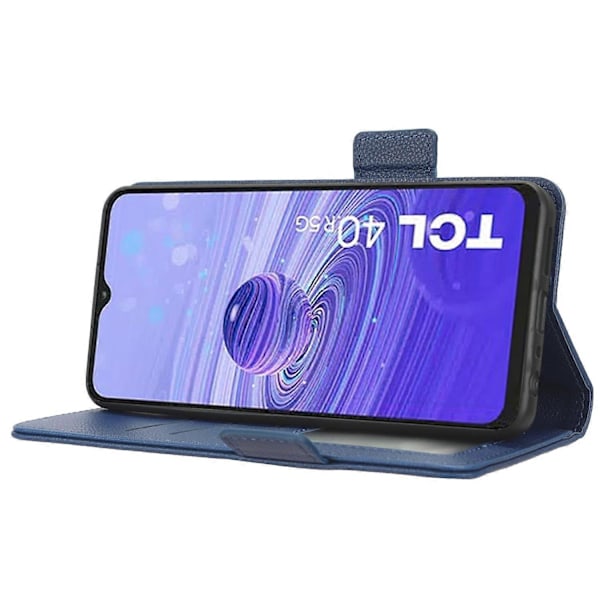 Smarttelefonetui i lær for TCL 40R 5G, Flip-lommebokdeksel med dobbel magnetlås og stativ Multicolor Style F