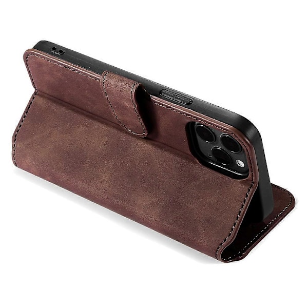 Wallet Stand Design Retro Stil Fuld Beskyttelse Læder Cover med Rem til iPhone 13 Pro 6.1 tommer Multicolor Style F