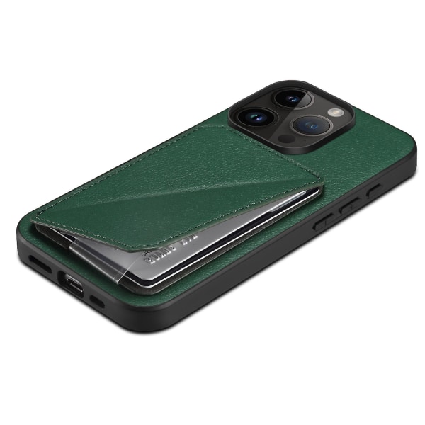 Kortplats Case för Iphone 13 Pro Max 6,7" Calf Texture Pu+pc+tpu cover Green