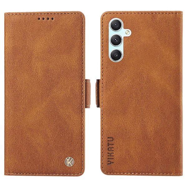YIKATU YK-005 For Samsung Galaxy A34 5G Hud-følelse Telefon Deksel Stativ Shell PU Lær Lommebok Multicolor Style C