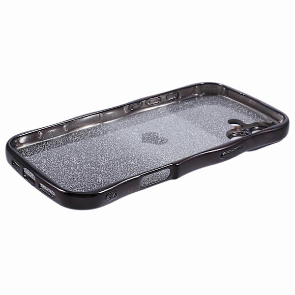 Skal för iPhone 16 Plus Kärlekshjärta Gradient Glitter TPU Telefonfodral Elektropläterad Krullig Ram Multicolor Style B