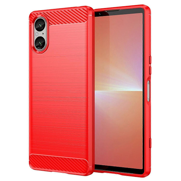 Sony Xperia 5 V -kotelo, harjattu hiilikuitukuvio, joustava TPU-puhelinkuori Multicolor Style B