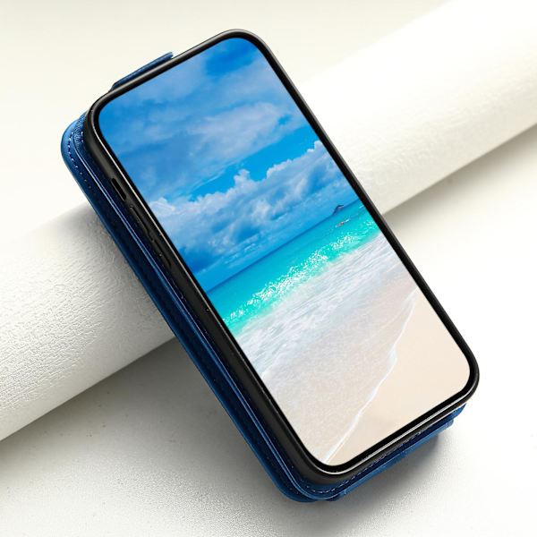 Fullt skydd Läder+tpu Vertikalt Flip Stand Skyddande phone case för Samsung Galaxy A54 5g Blue
