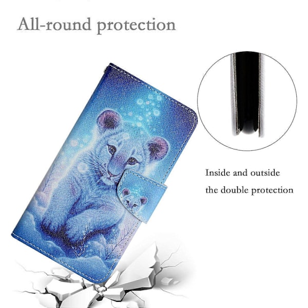 Skal för Samsung Galaxy A06 Mönstertryck Skyddande Läderfodral - Maskros Multicolor Little Leopard