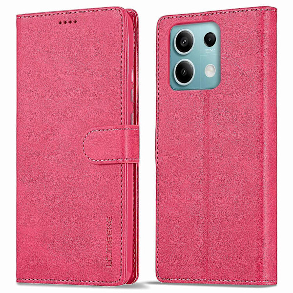 LC.IMEEKE Plånboksfodral med Ställ i Kalvtexturerat Läder för Xiaomi Redmi Note 13 Pro 5G/Poco X6 5G Multicolor Rose