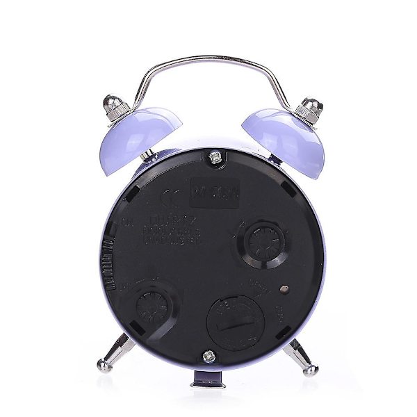 Twin Bell Tyst legering rostfri metall väckarklocka Purple