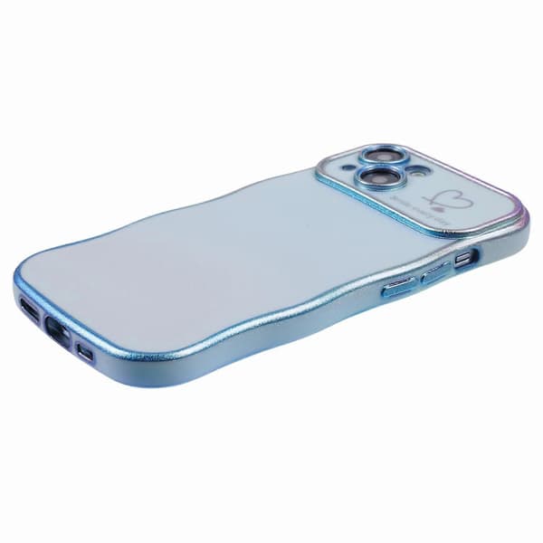 Deksel til iPhone 15, krøllete form, kjærlighetshjerte, TPU-telefondeksel, iriserende gradient Multicolor Style E