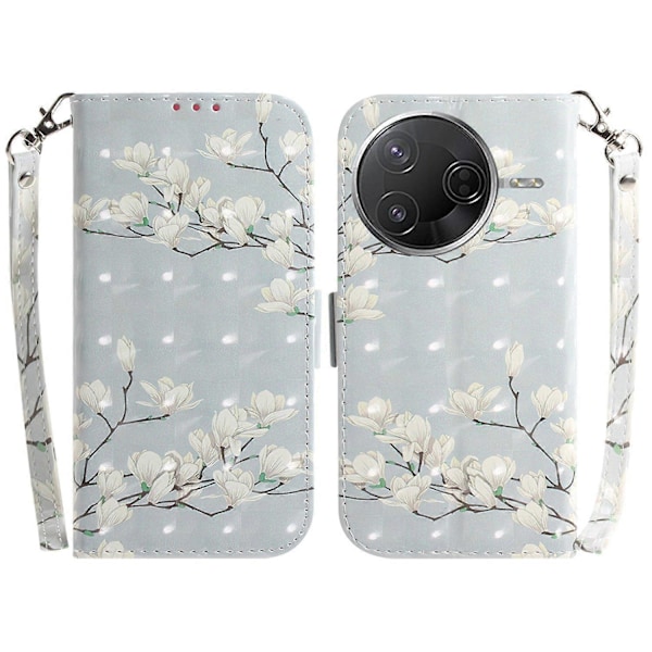 Til Xiaomi Poco F7 Pro 5G/ F7 Ultra 5G/ Redmi K80 Pro 5G/ K80 5G Etui Mønsterprint Læderpung Multicolor Magnolia