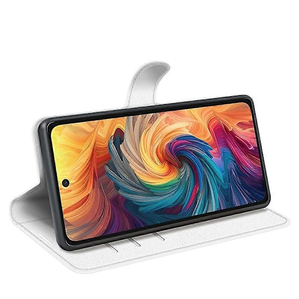 Til ZTE Blade V70 Etui Litchi Tekstur Stødsikkert Læder Wallet Telefon Cover - Grøn Multicolor White