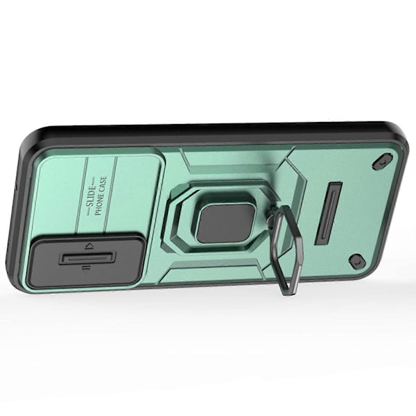 Samsung Galaxy M35 5G -kotelo PC+TPU-jalustalla ja linssinsuojuksella Multicolor Style B