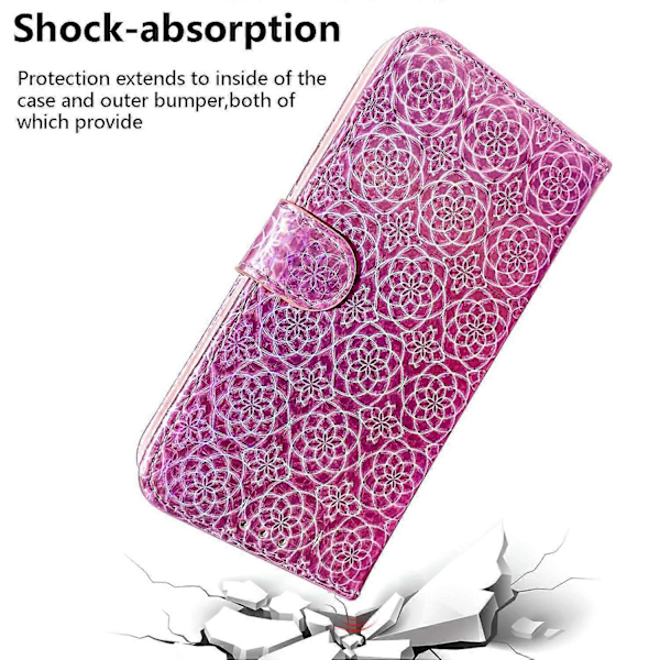 För Realme 10 Pro 5G PU Läder Fodral Bländande Blommönster Ställ Plånbok Mobilskal Multicolor Style C