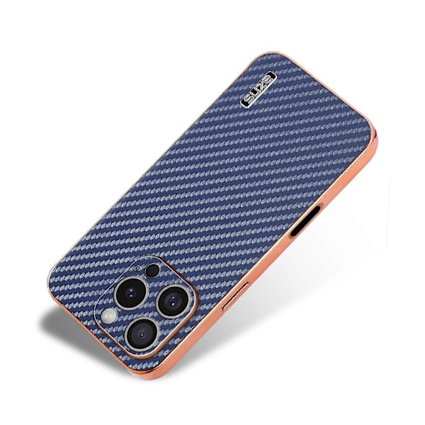AZNS Skal för iPhone 16 Pro Elektropläterad Kolfibertextur PU+TPU Telefonskydd Multicolor Style D