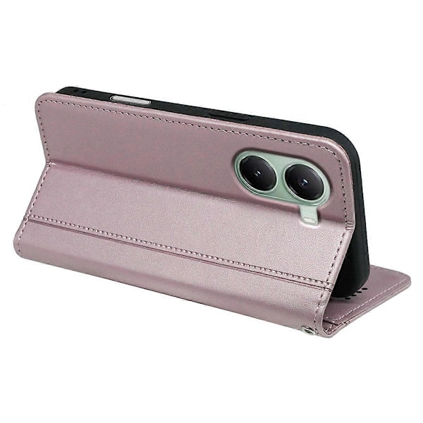 HX01 Plånboksfodral för Xiaomi Poco X7 Pro 5G/Redmi Turbo 4 5G Magnetisk Stängning PU Läder Telefonskal Multicolor Rose Gold