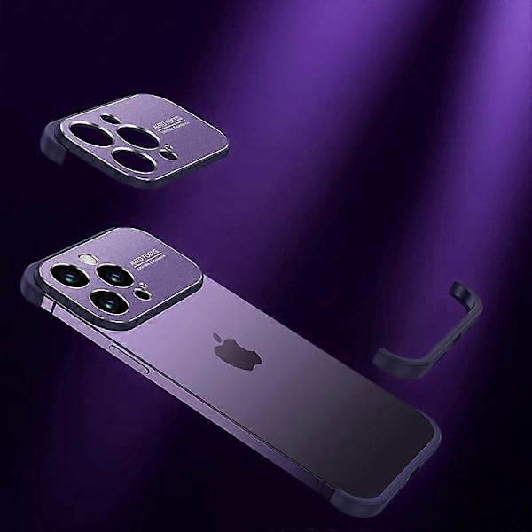 Til iPhone 14 Pro Anti-Ridse Telefon Cover Kantløs TPU+Aluminium Legering Skal med Linse Ramme Dækning