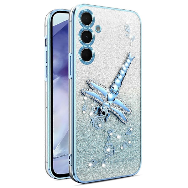 KADEM Skal för Samsung Galaxy S24 Fjäril Ställ TPU Blommor Glitter Mobilskal Multicolor Style C