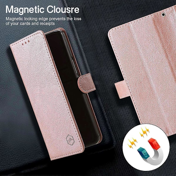 Skal för Samsung Galaxy Z Fold5 5G, enfärgat skyddande fodral PU-läder plånboksfodral Multicolor Style D