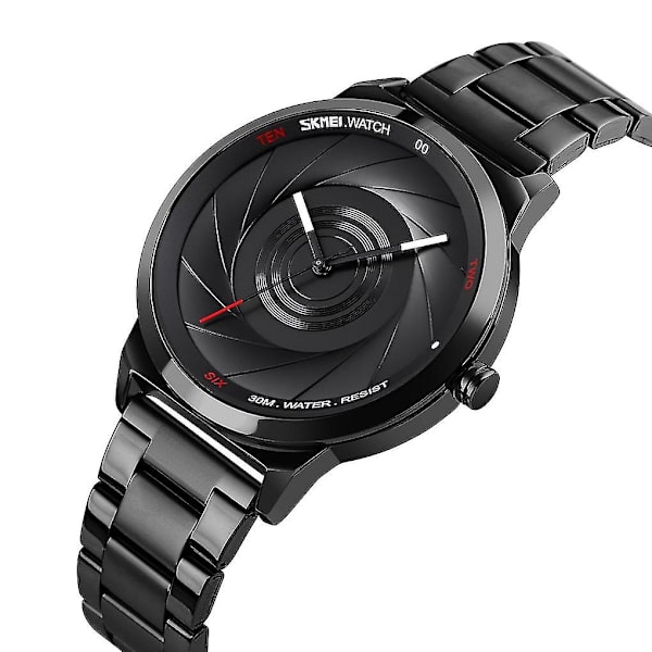 Skmei 9210 3d Overflade Vandtæt Quartz Herreur Black