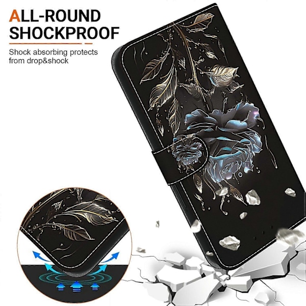 Plånboksfodral för Realme 13+ 5G Anti-Drop Läder Flip Cover Mönstertryck Multicolor Style F
