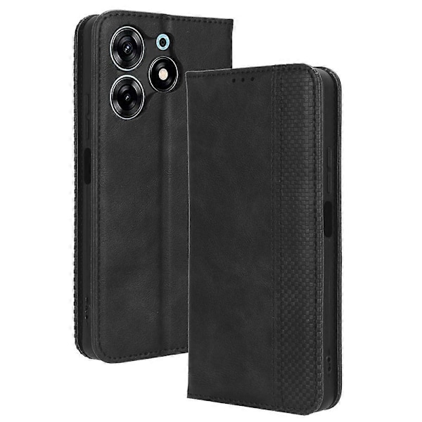 For TECNO Spark 10 Pro K17 Retro PU Lærdeksel Stativ Lommebok Flip Folio Telefonveske Multicolor Style A