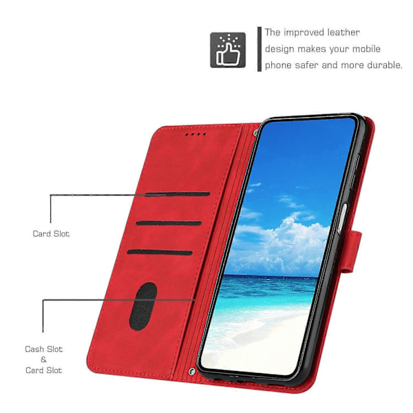 Til Oppo A60 4G Etui Hjertepræget PU Læder Wallet Telefon Cover med Rem Multicolor Style C