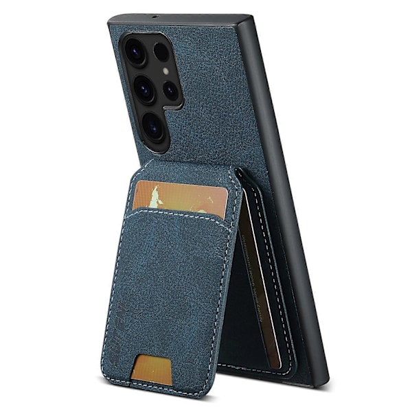SUTENI H02 Etui med Støttefod og Kortpladser i Læder til Samsung Galaxy S23 Ultra Multicolor Style E