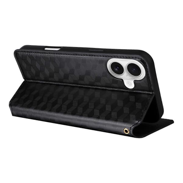 Plånboksfodral för iPhone 16, rombmönstrat läderfodral Multicolor Style C
