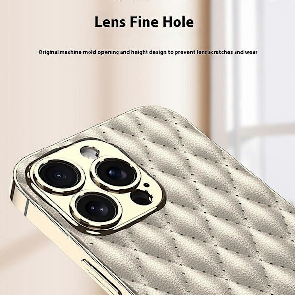 GKK Fodral till iPhone 16 Pro Max, rombmönstrat PU+TPU+PC-skal med elektropläterad kant Multicolor Style E