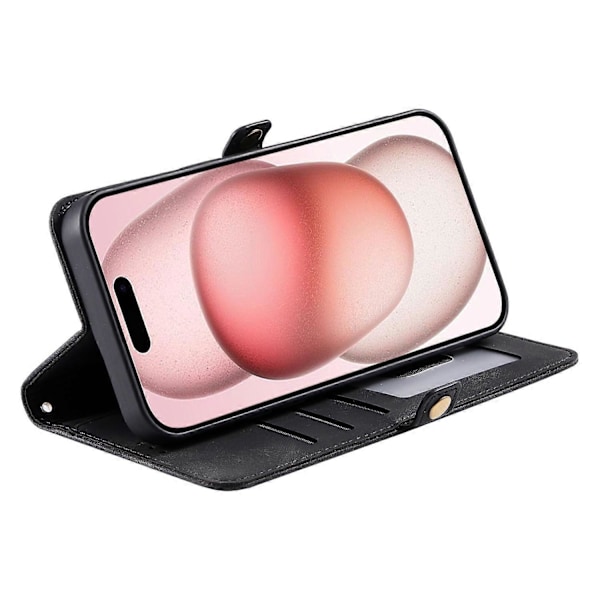 Stil 016 För iPhone 14 Pro Skal Hudkänsla Totem Präglat Plånbok Läder Telefonskal- Multicolor Black