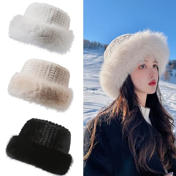 Pelsbøttehatt BEIGE beige
