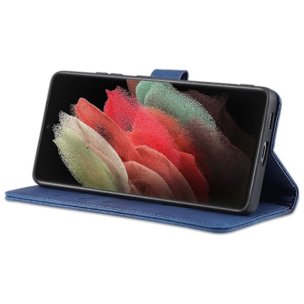 AZNS Lommebokdesign PU Lær Allsidig Beskyttelse Telefonstativ Deksel for Samsung Galaxy S21