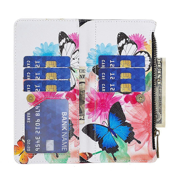 BF03 Lynlåspung i PU-læder med mønstertryk til Xiaomi Redmi Note 13 Pro 5G/Poco X6 5G Multicolor Two Butterflies
