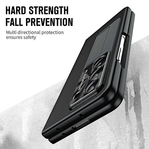 För Samsung Galaxy Z Fold5 5G Läder PC Fodral Stötsäkert Ställ Telefonskal Multicolor Style A