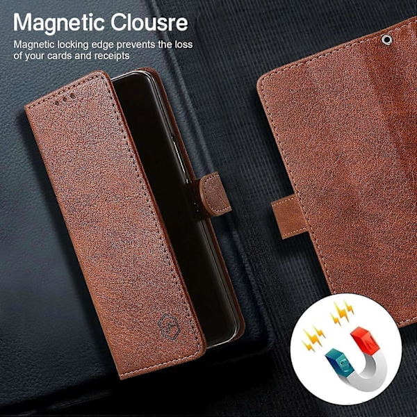 Skal för Samsung Galaxy Z Fold5 5G, enfärgat skyddande fodral PU-läder plånboksfodral Multicolor Style E