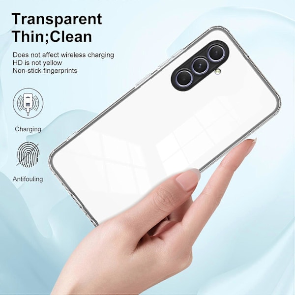 For Samsung Galaxy A55 5G Gjennomsiktig Deksel Støtsikker TPU+PC Telefon Shell Multicolor Style B