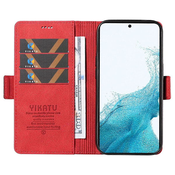 YIKATU YK-005 Til Samsung Galaxy S21 FE 5G Stand Wallet Case Hud-berørings Læder Telefon Cover Multicolor Style H