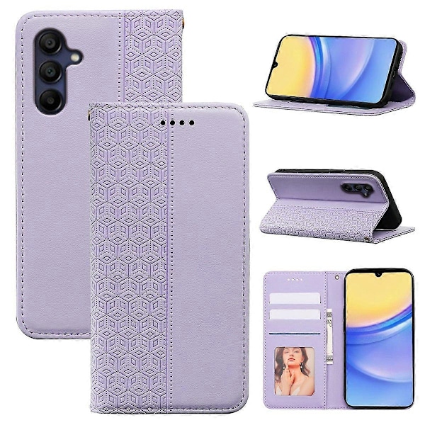 Plånboksfodral för Samsung Galaxy A36 5G/A56 5G Stark Magnetisk Rutigt Mönster Multicolor Style E