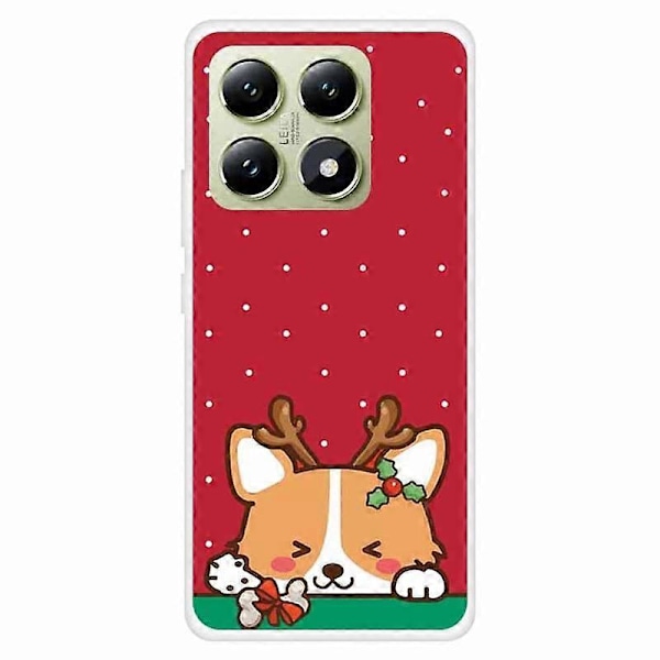 Skal till Xiaomi 14T Festligt Julmönster TPU Skyddande Mobilskal Multicolor Deer Head