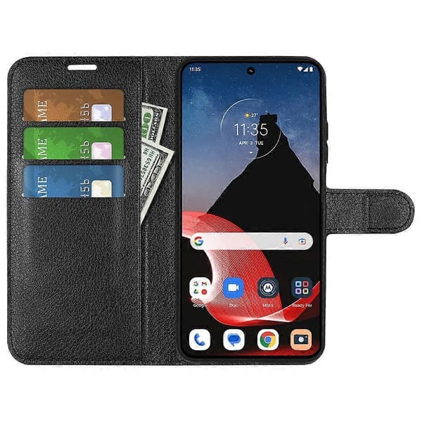 Vikbart Ställfodral för Motorola ThinkPhone 5G PU Läder Plånboksfodral Flip Telefonskal