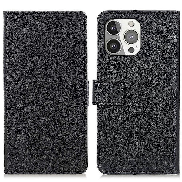 Anti-drop PU Læder Wallet Stand Design Beskyttelsescover til iPhone 13 Pro 6.1 tommer