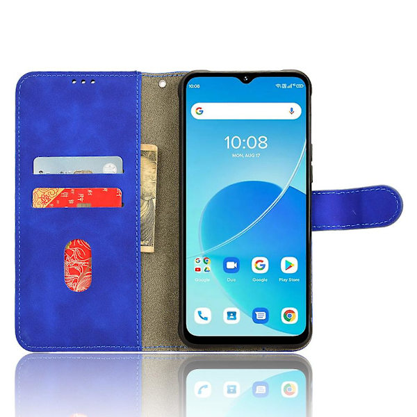 För Umidigi G5 Mecha Case Pu Läder anti-scratch Telefonskydd med plånbok och stativ Blue