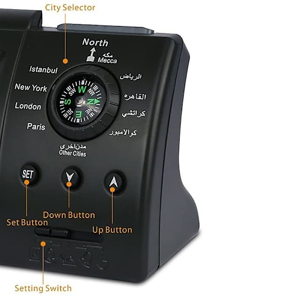 Automatisk Digital Klocka Islamisk Azan Muslim Bön Väckarklocka Azan Klocka För Desktop Bordklocka Hem De Gold