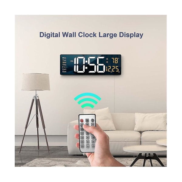 13 tommer LED Digitalt C Fjernbetjent Bord Alarm C Uge R Automatisk Di