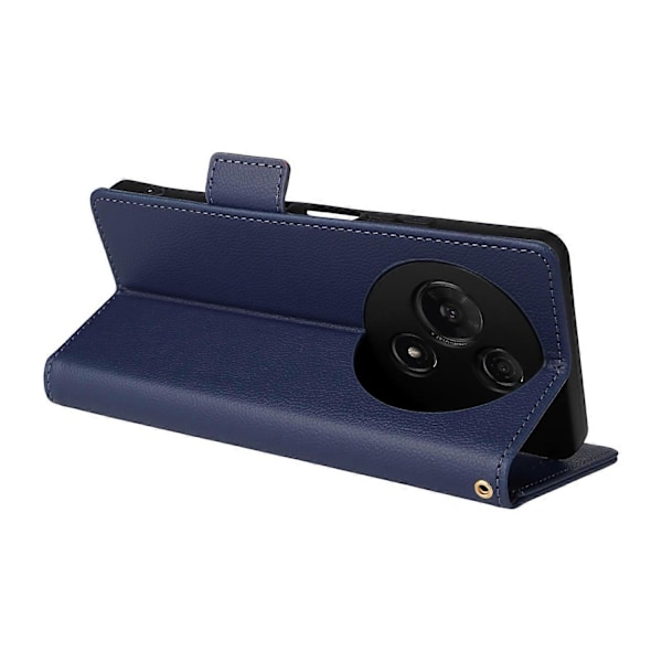 Til TCL 60 NxtPaper 4G Etui Litchi Tekstur PU Læder Wallet Telefon Cover med Håndledsrem Multicolor Dark Blue