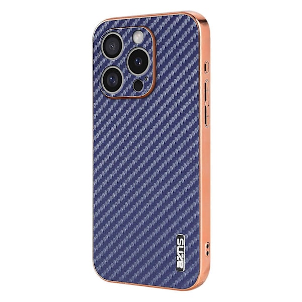 AZNS Skal för iPhone 16 Pro Elektropläterad Kolfibertextur PU+TPU Telefonskydd Multicolor Style D
