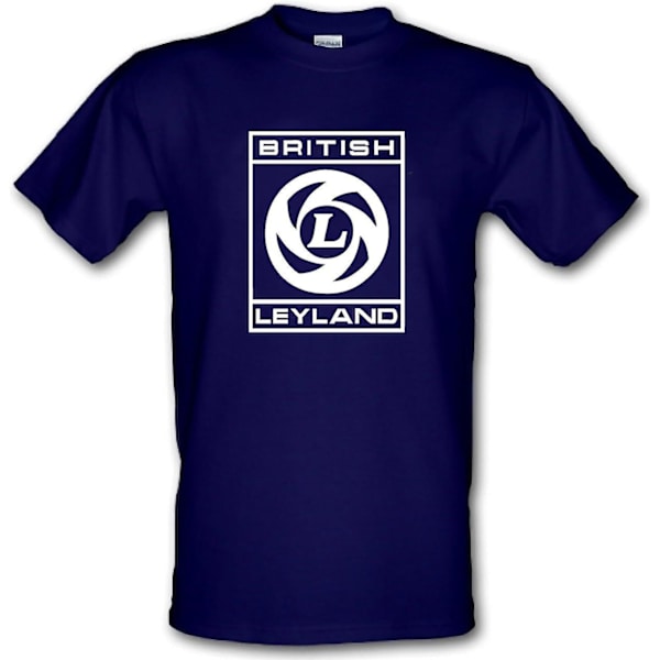 Revolutionary Tees British Leyland Retro Logo Britisk Bilindustri Kraftig Bomulds T-shirt S-xxl Navy Blue S