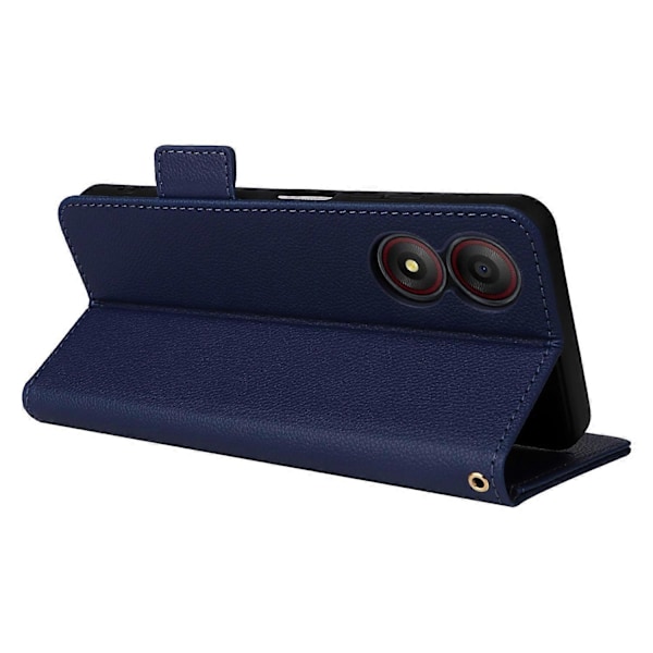 För ZTE Blade A34 Mobilskal Läder Litchi Textur Skydd med Magnetlås Multicolor Dark Blue