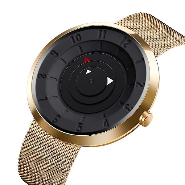 Skmei 9174 Comp Style Dial Quartz Watch For Men Gold Gold