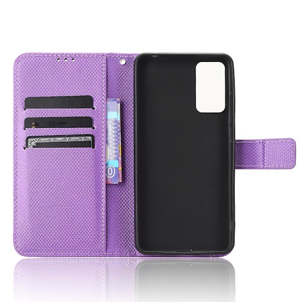 För Tcl Ion X Diamond Texture Läder Phone Case anti-scratch Cover Purple