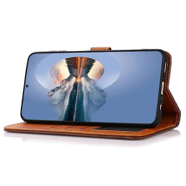 KHAZNEH Samsung Galaxy A05 4G -kotelo, lehmännahkakuvioinen PU-nahkainen jalustallinen lompakkokotelo Multicolor Style C