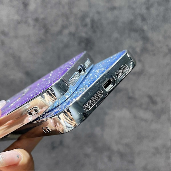 Magnetiskt skal för iPhone 13 Pro, skyddande TPU+PC glitterfodral Multicolor Style D